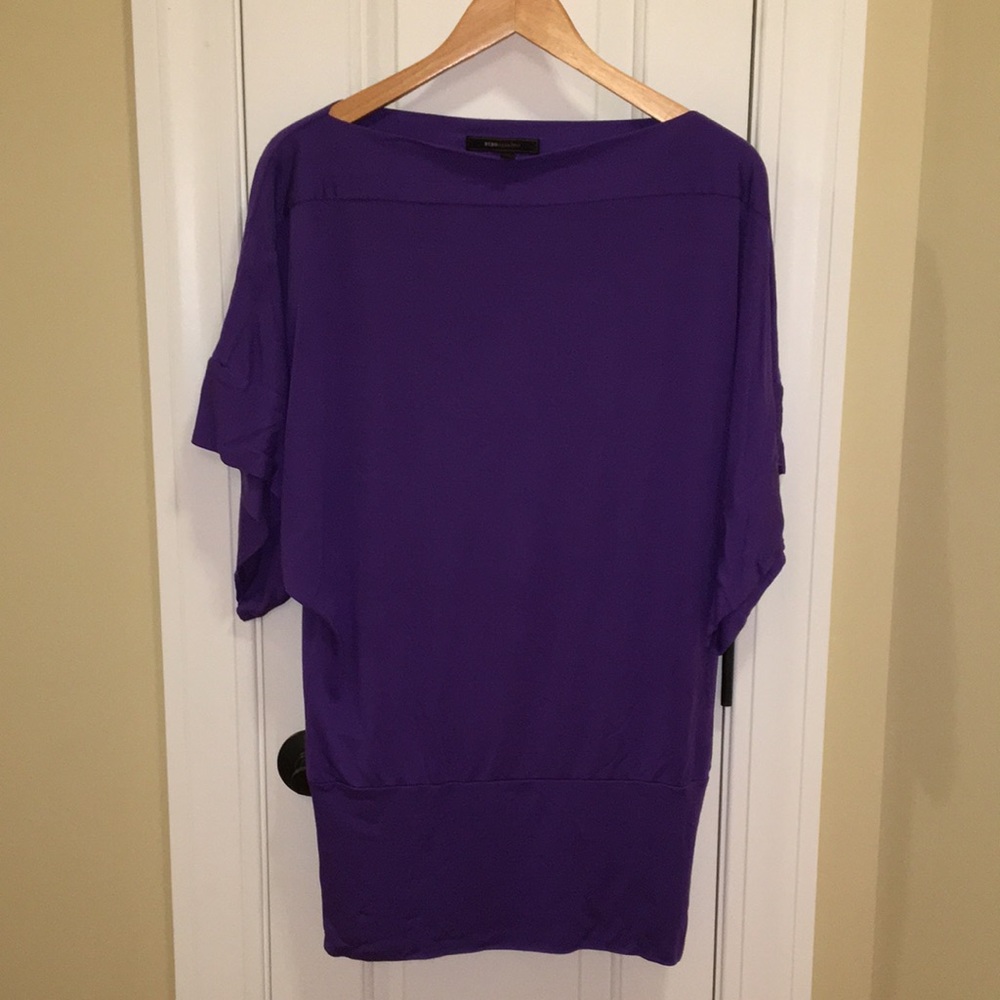 BCBG Maxazria purple wide neck tunic | Size S